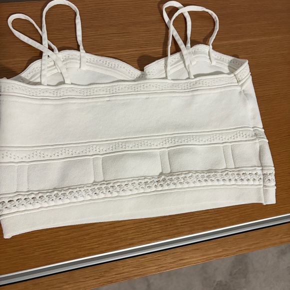 House of Harlow 1960 Cream Crochet Knit Crop Top | Boho Festival | M - Picture 2 of 6